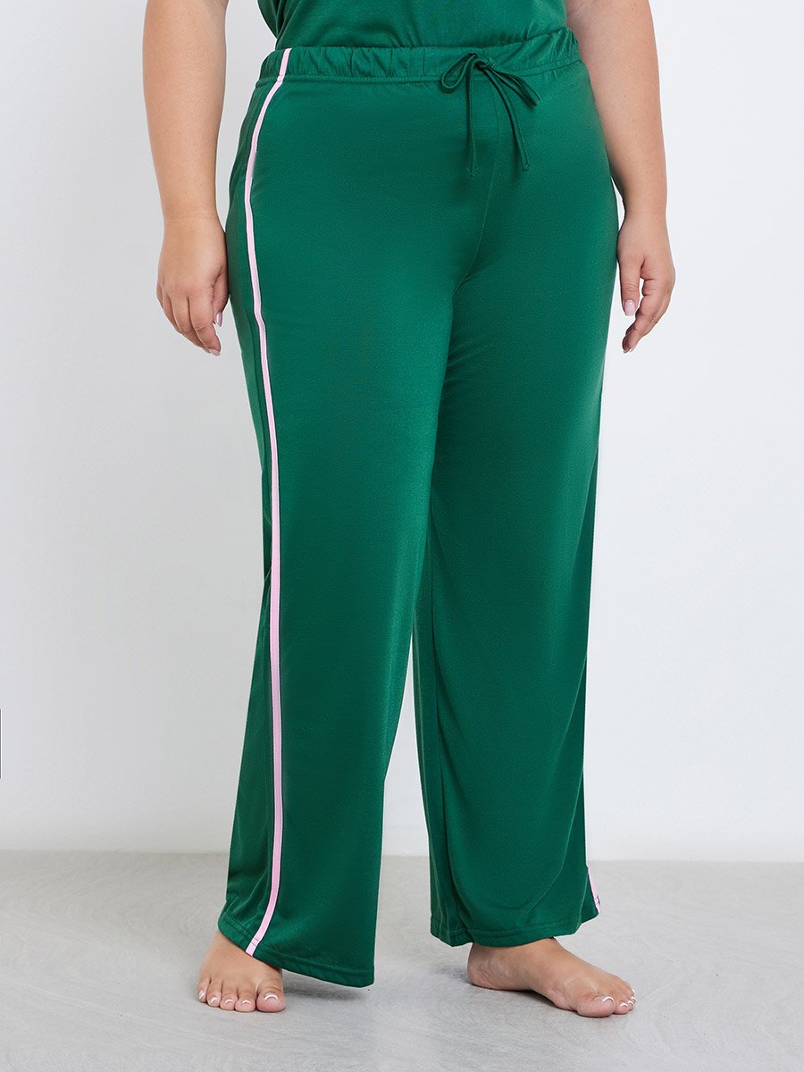 Plus NYC Back Graphic T-Shirt and Side Stripe Pyjama Set