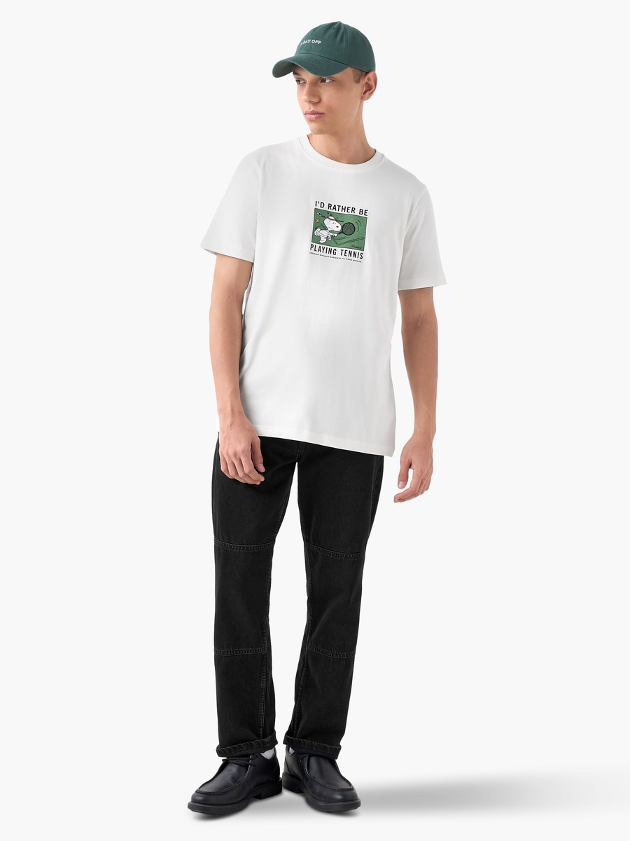 Snoopy Print T-Shirt with Crew Neck