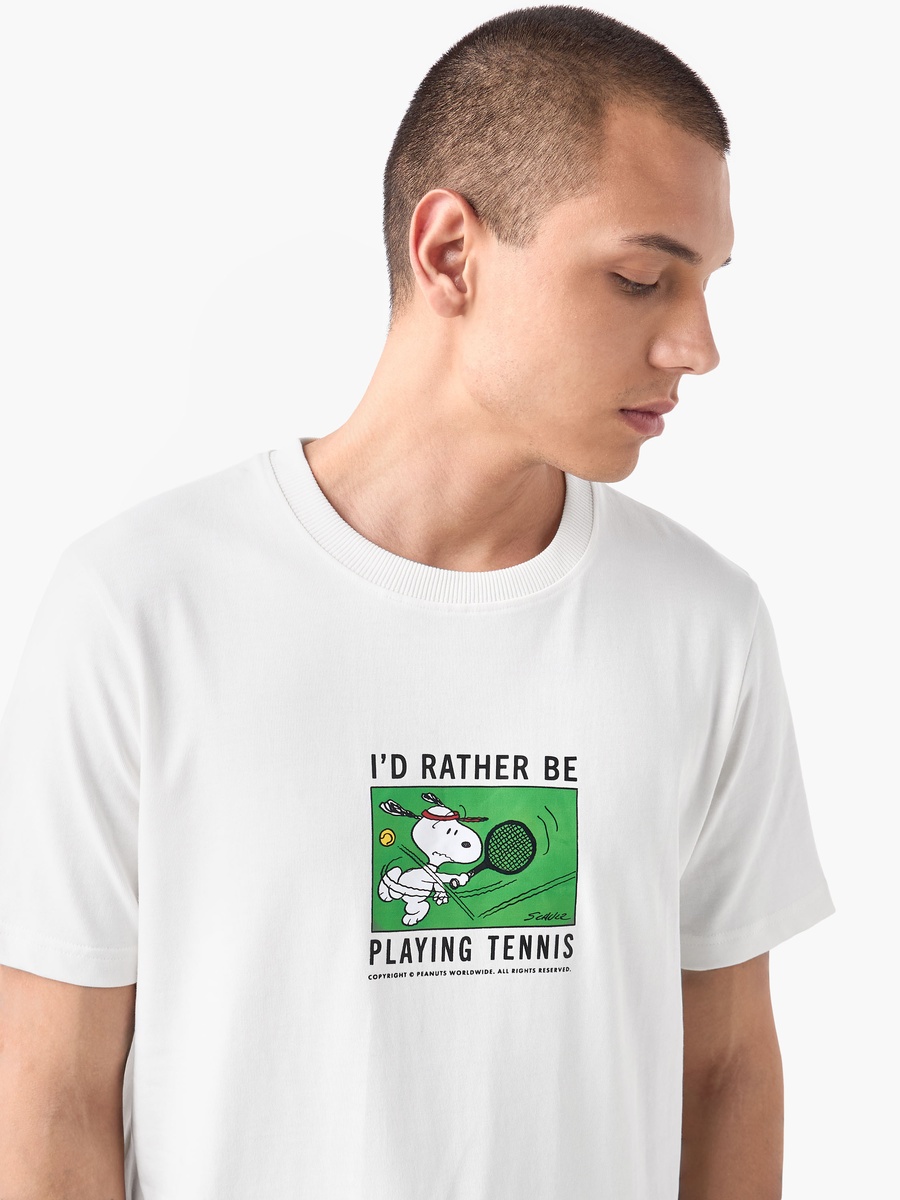 Snoopy Print T-Shirt with Crew Neck