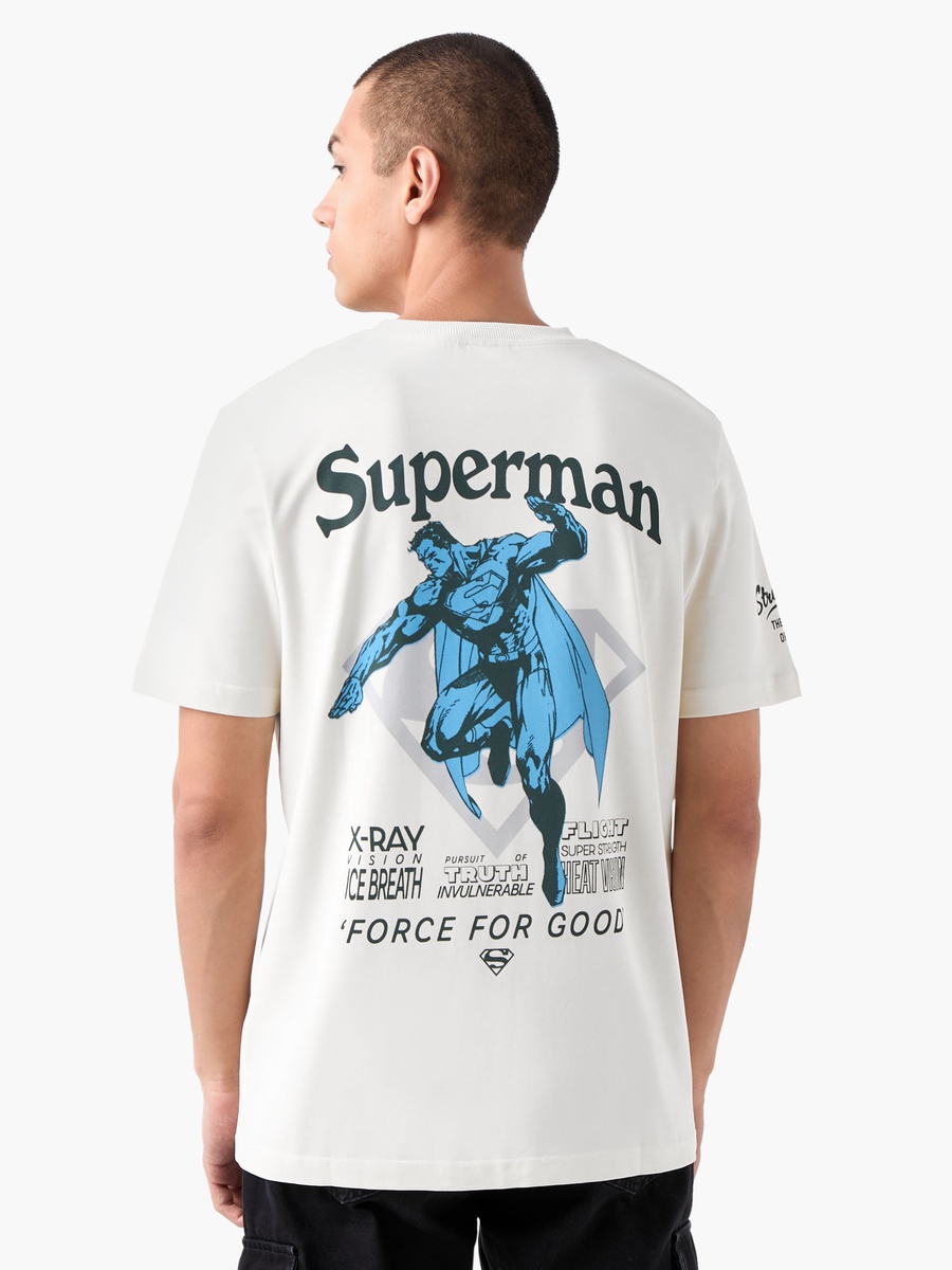 Superman Print T-Shirt with Crew Neck