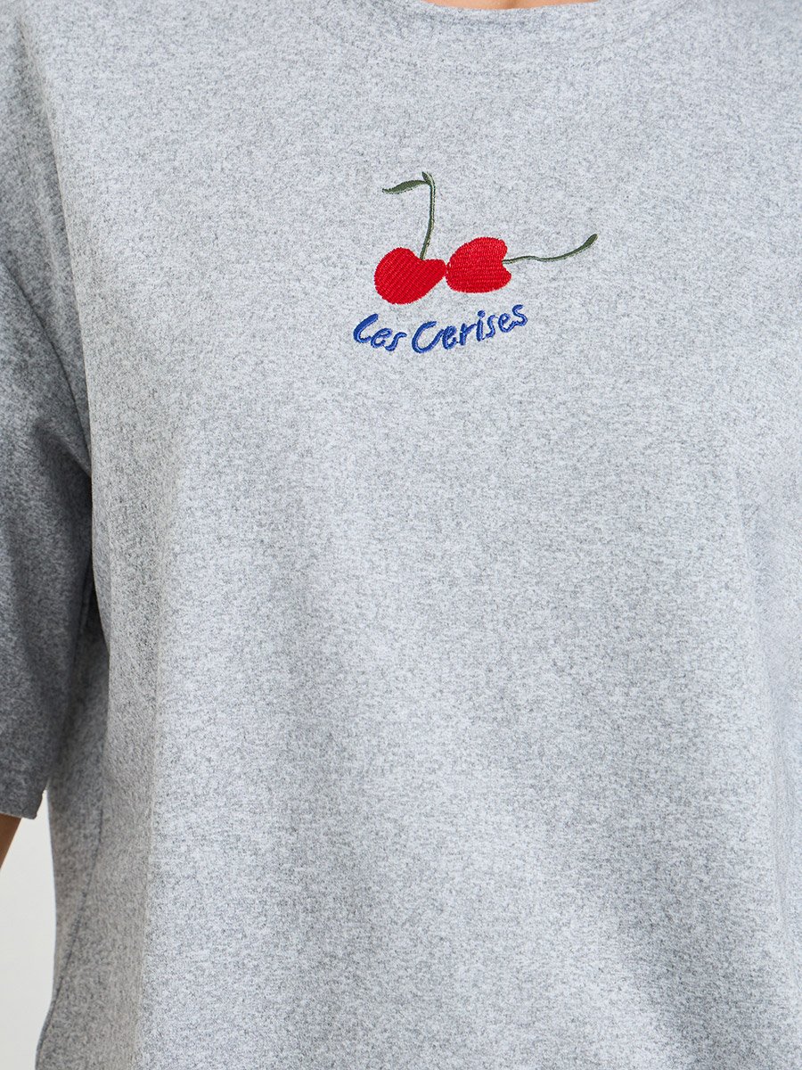 Embroidered Short Sleeve Oversized T-Shirt