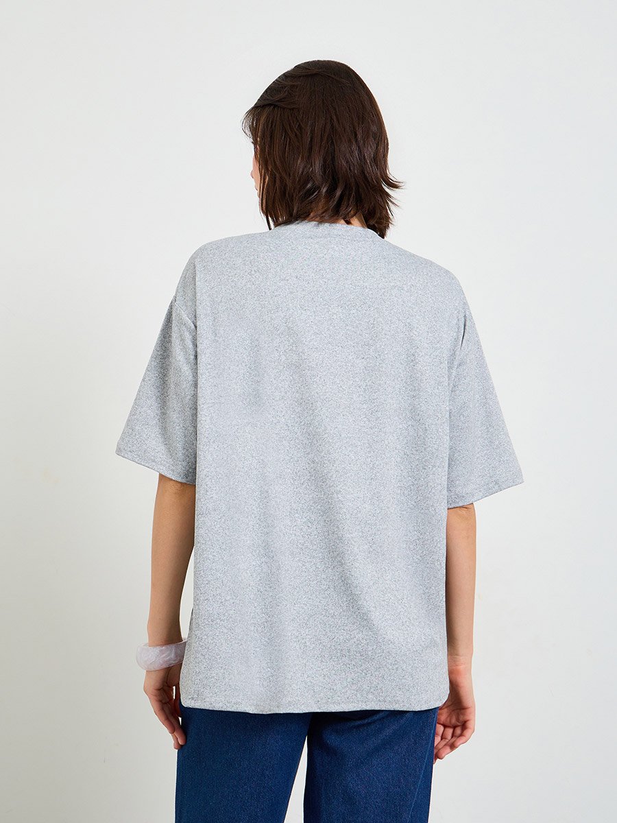 Embroidered Short Sleeve Oversized T-Shirt