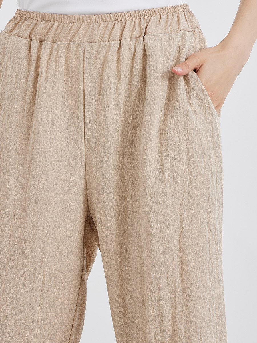 Contrast Hem Panel Pants