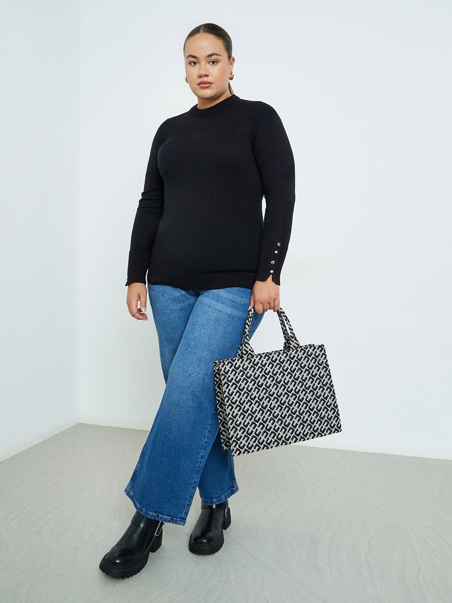 Plus Size Slim Fit Knit Sweater