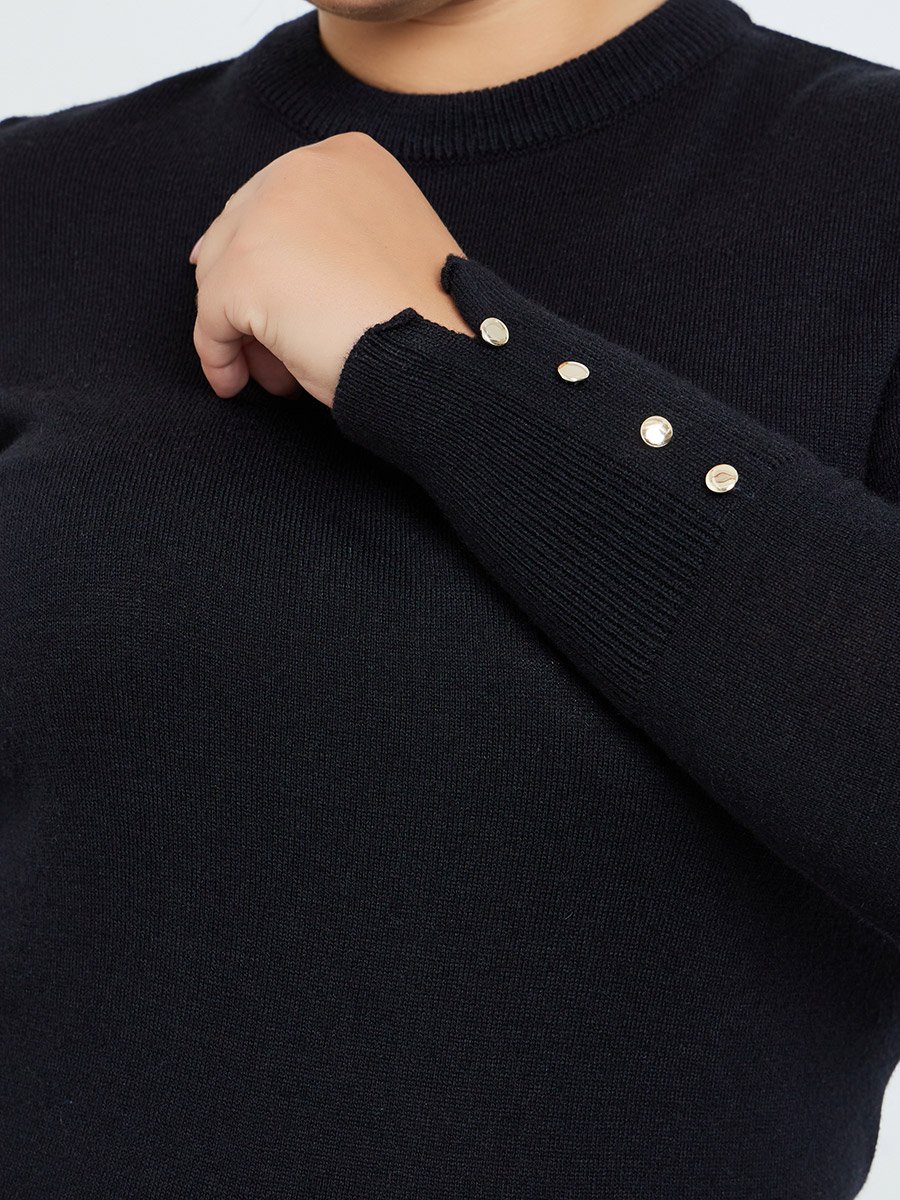 Plus Size Slim Fit Knit Sweater
