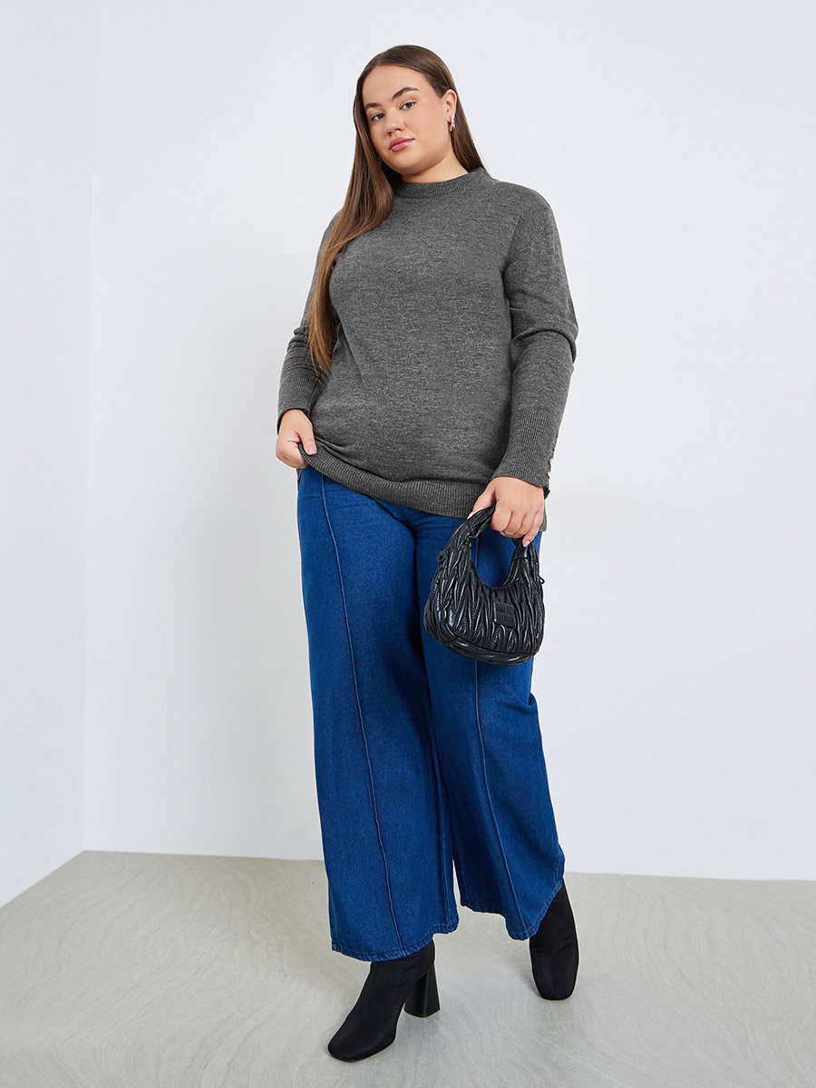 Women Plus Size Slim Fit Knit Sweater