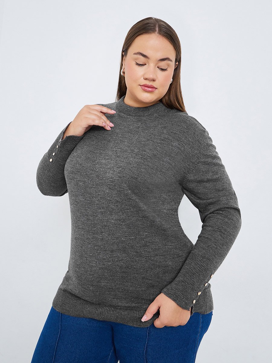Women Plus Size Slim Fit Knit Sweater