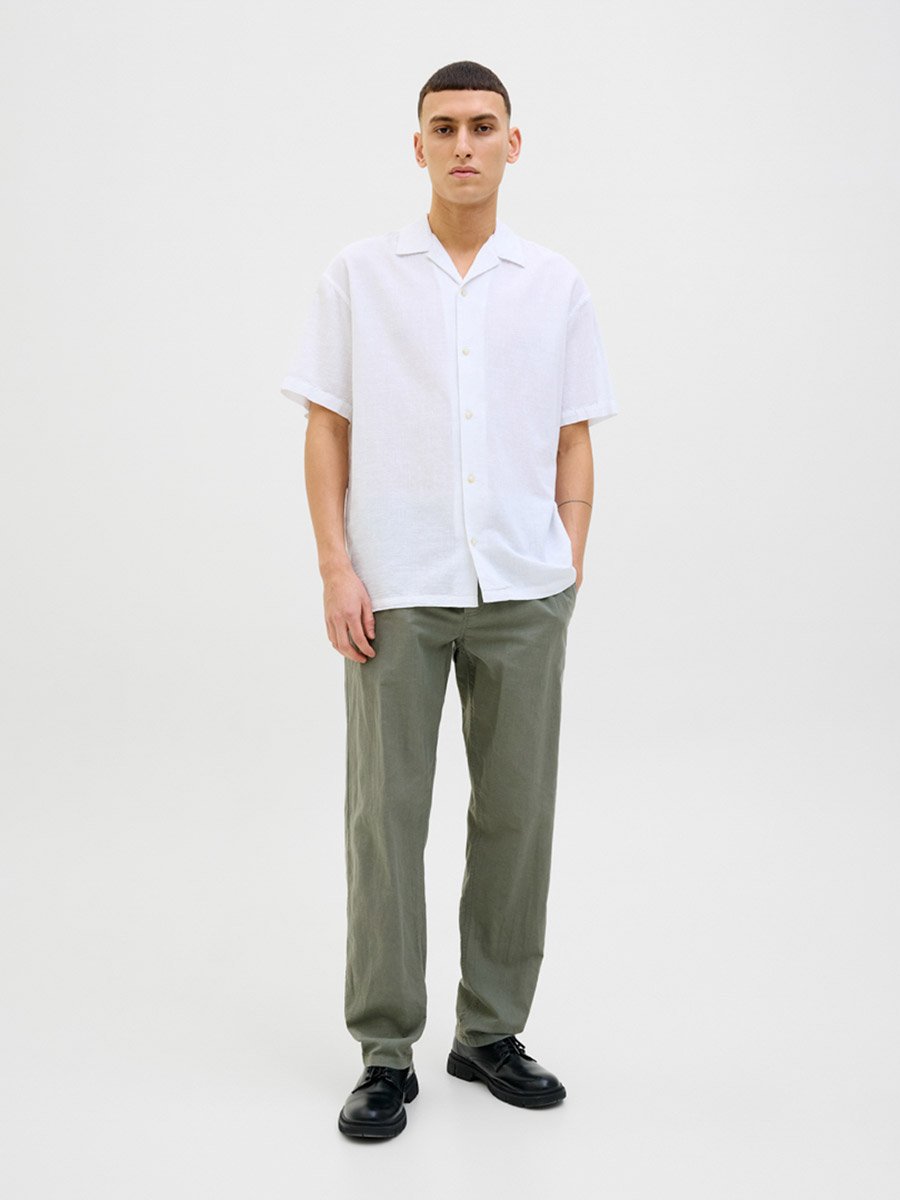 Mid Rise Regular Fit Linen Blend Pants
