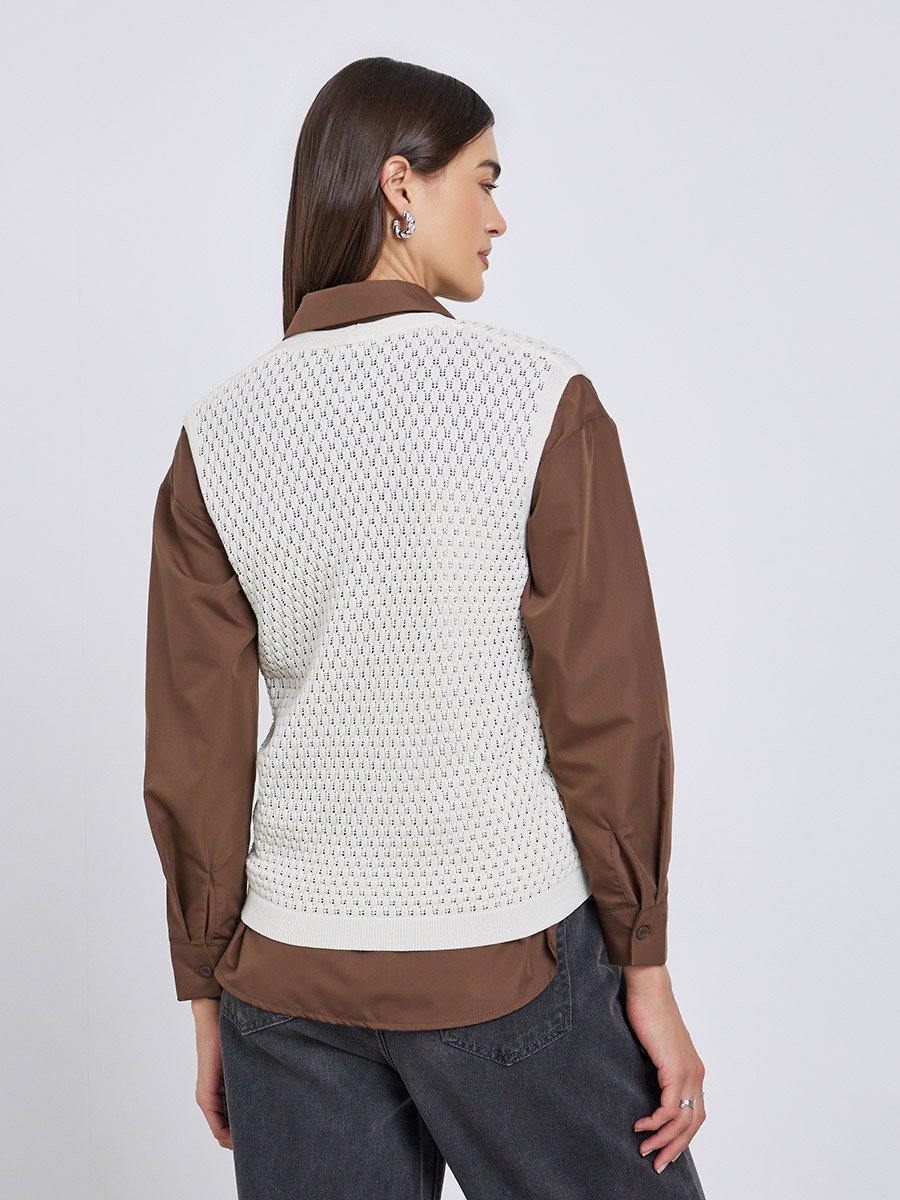 White Sleeveless Knit Top