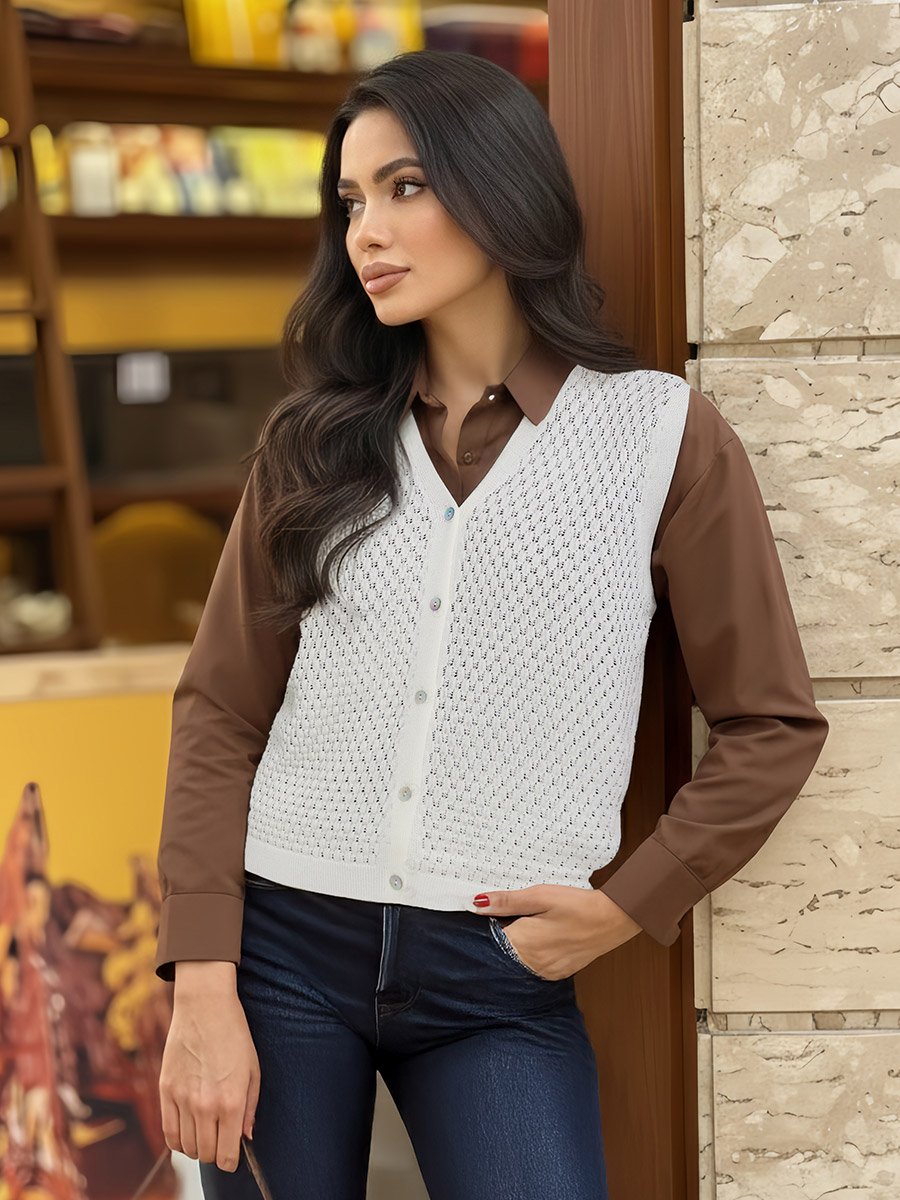 White Sleeveless Knit Top