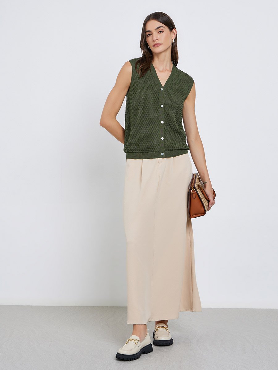 Green Sleeveless Knit Top