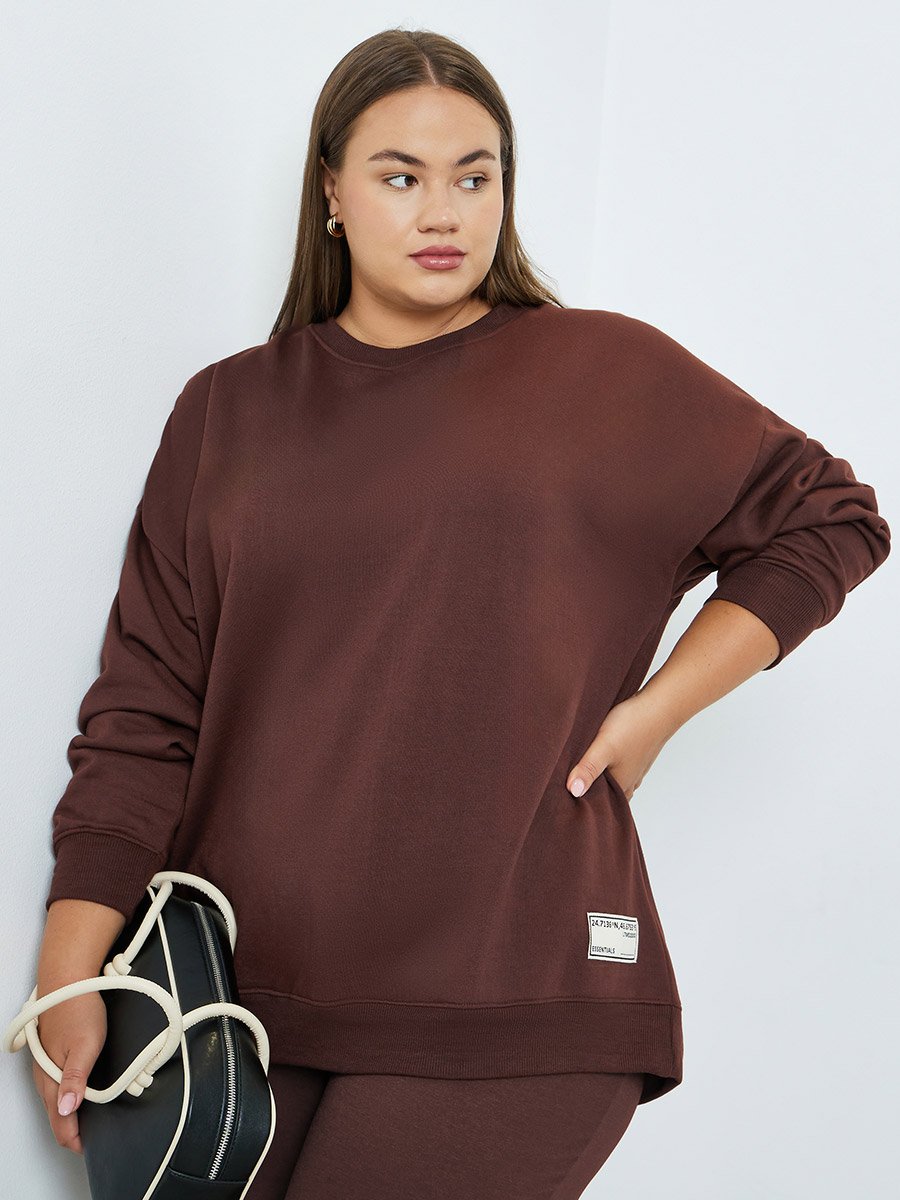 Plus Size Oversized Longline Sweatshirt