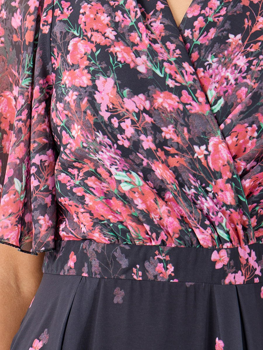 Floral Print V-Neck Wrap A-Line Maxi Dress For Women at Kuwait | Styli