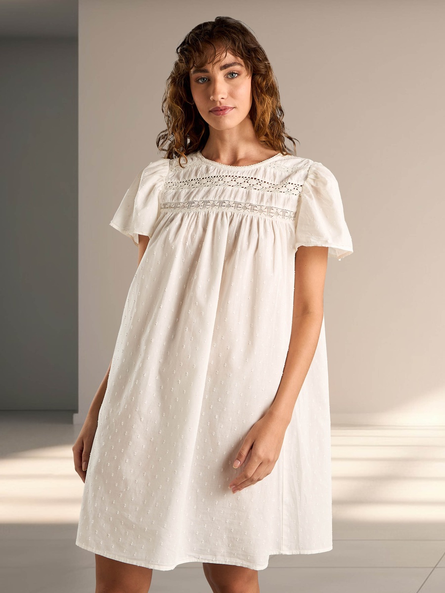 chinese dress ladies Lace & Satin Long Nightdress With Robe Set main image 1