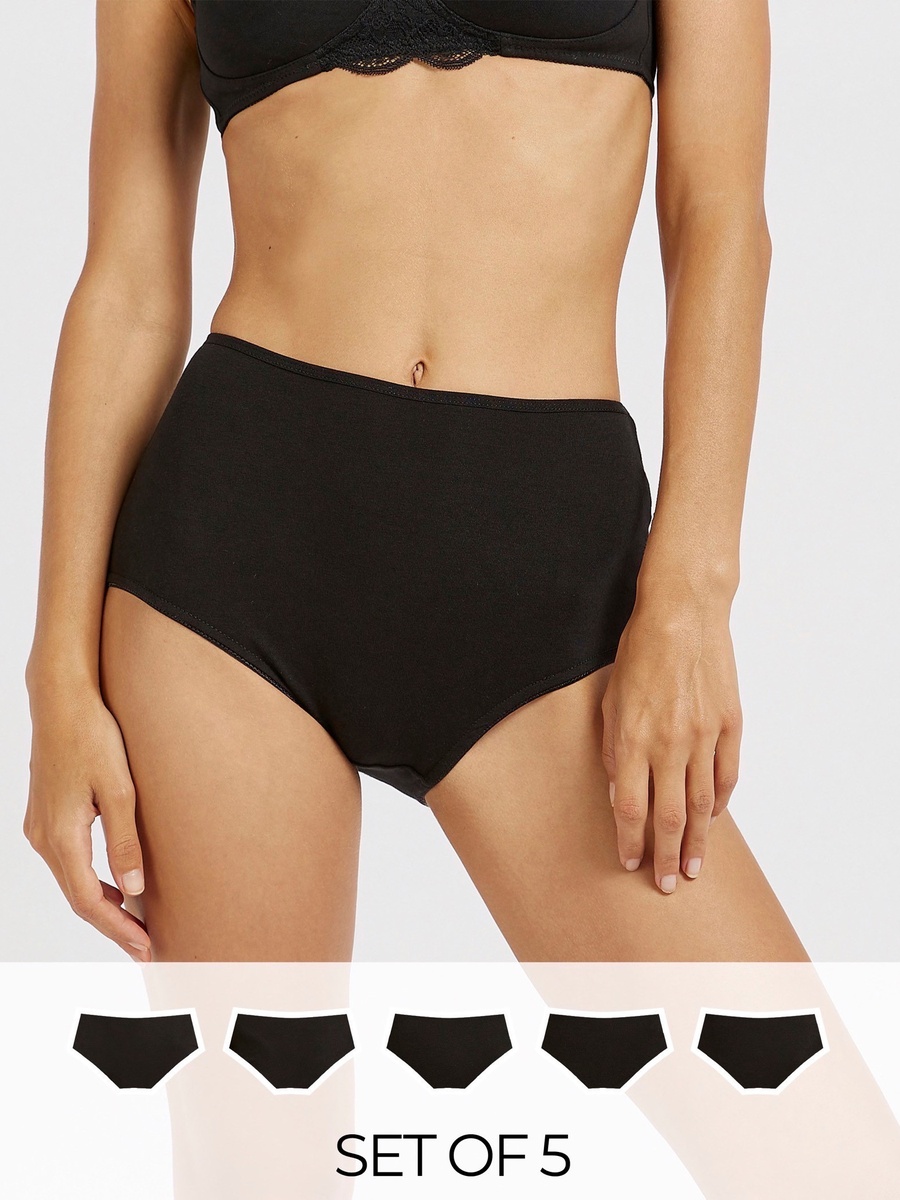 Pack of 5 - Full Briefs with Elasticised Waistband