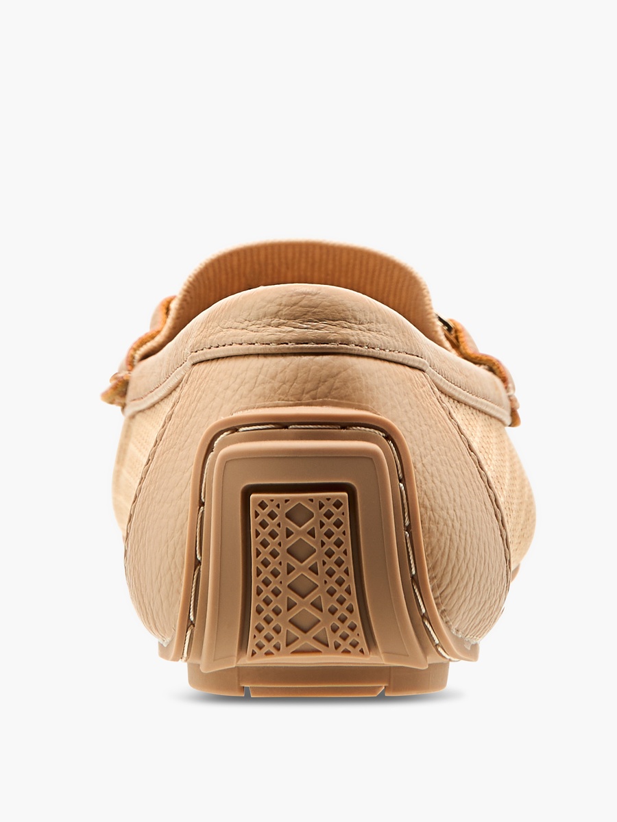 Textured Slip-On Loafers with Metal Accent