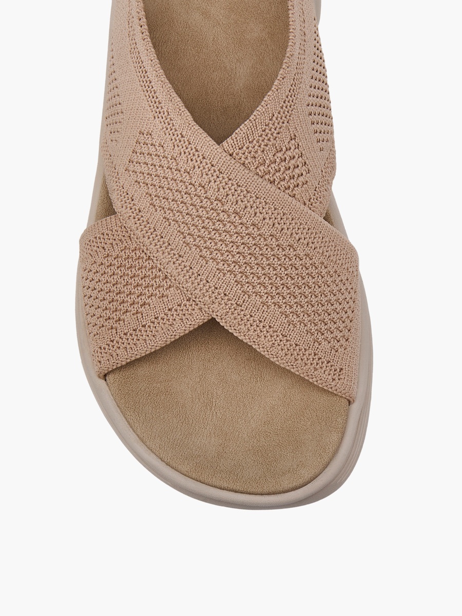 Textured Cross Strap Sandals with Buckle Closure