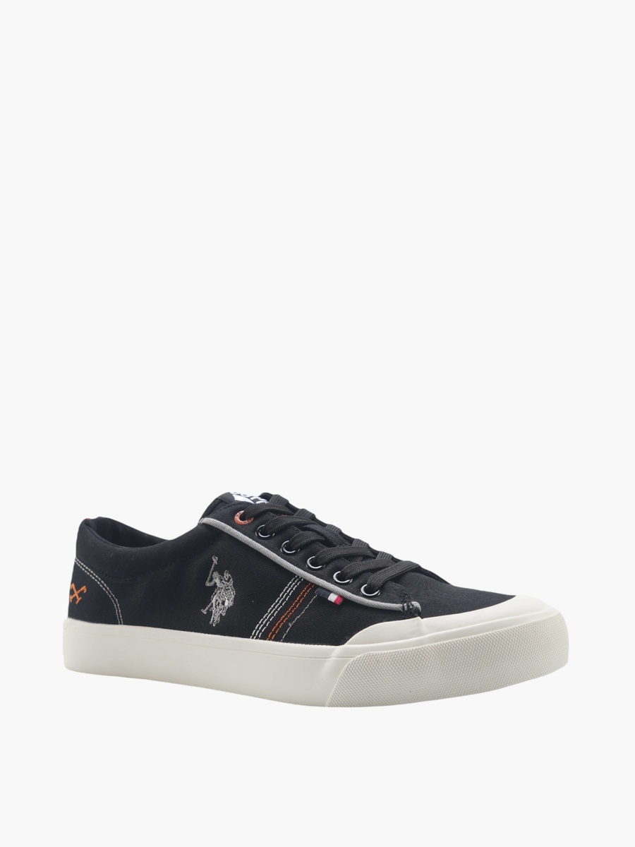 Logo Print Lace-Up Canvas Sneakers