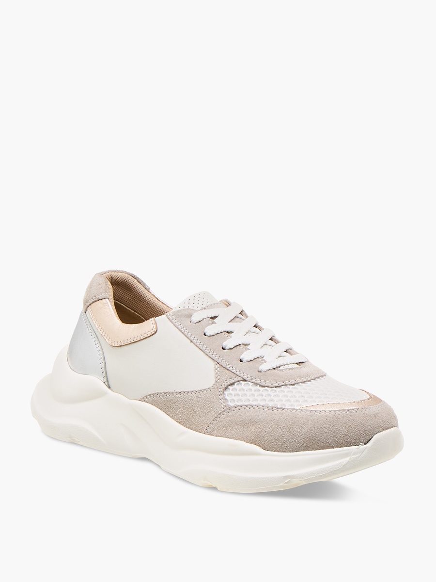 Color Block Sneakers with Lace-Up Closure