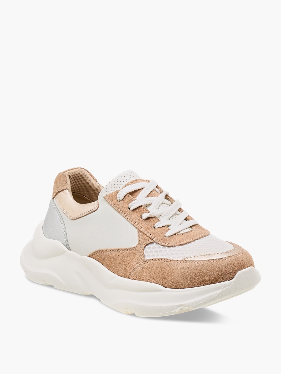 Color Block Sneakers with Lace-Up Closure
