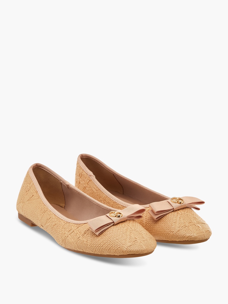 Bow Accent Slip-On Ballerina Shoes