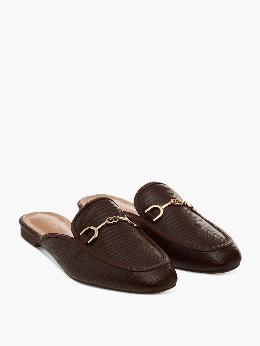 Women Metal Accent Slip-On Mules