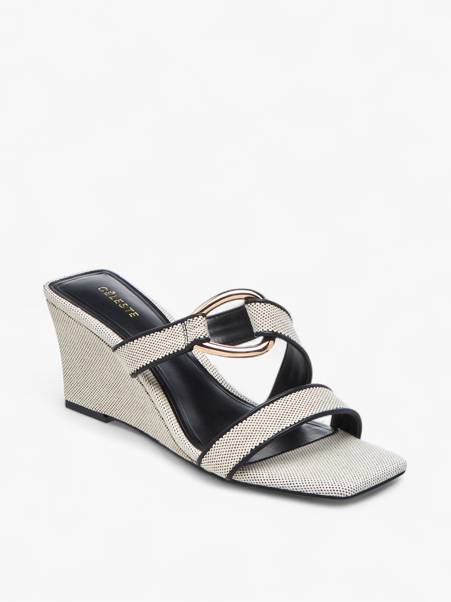 Women Textured Slip-On Sandal with Wedge Heel