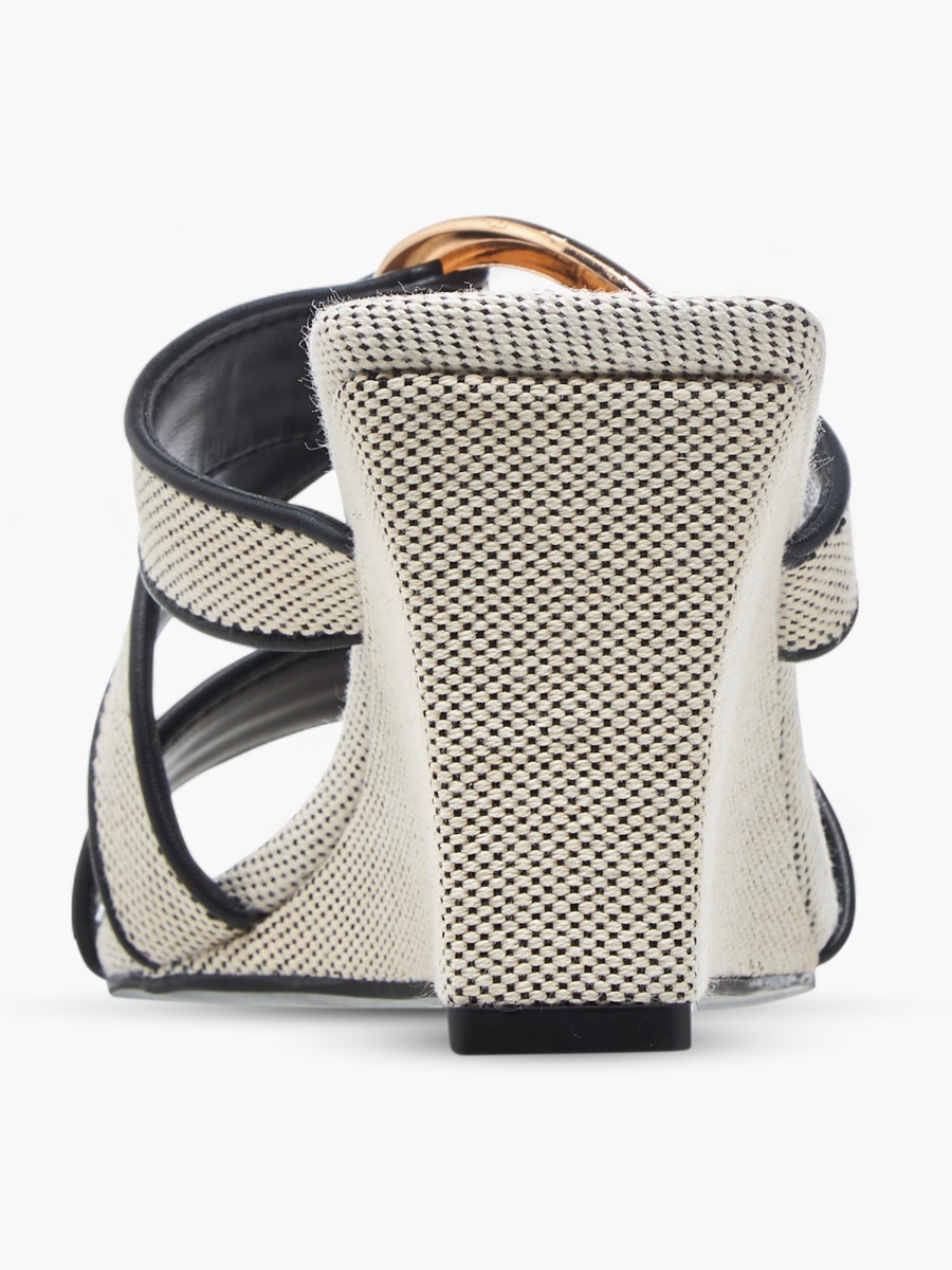 Women Textured Slip-On Sandal with Wedge Heel