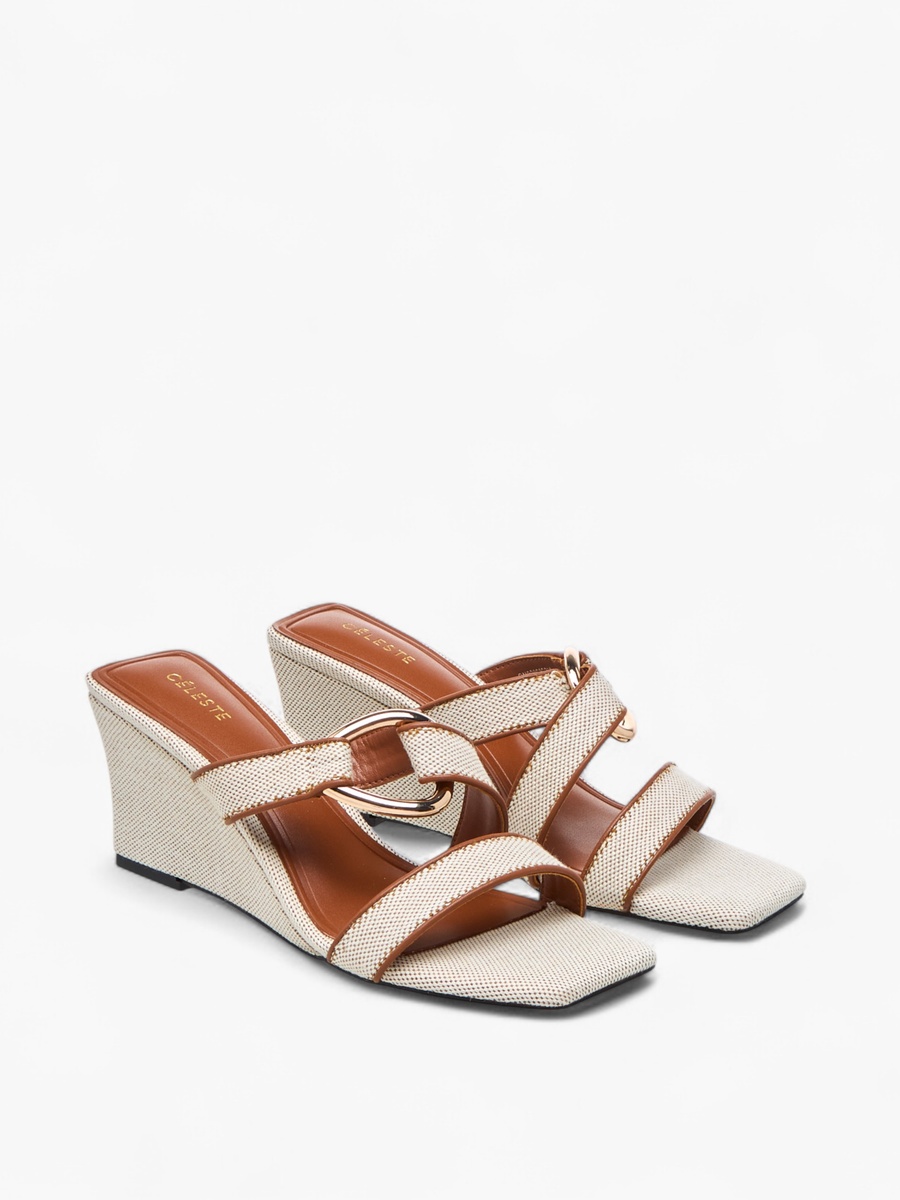 Women Textured Slip-On Sandal with Wedge Heel