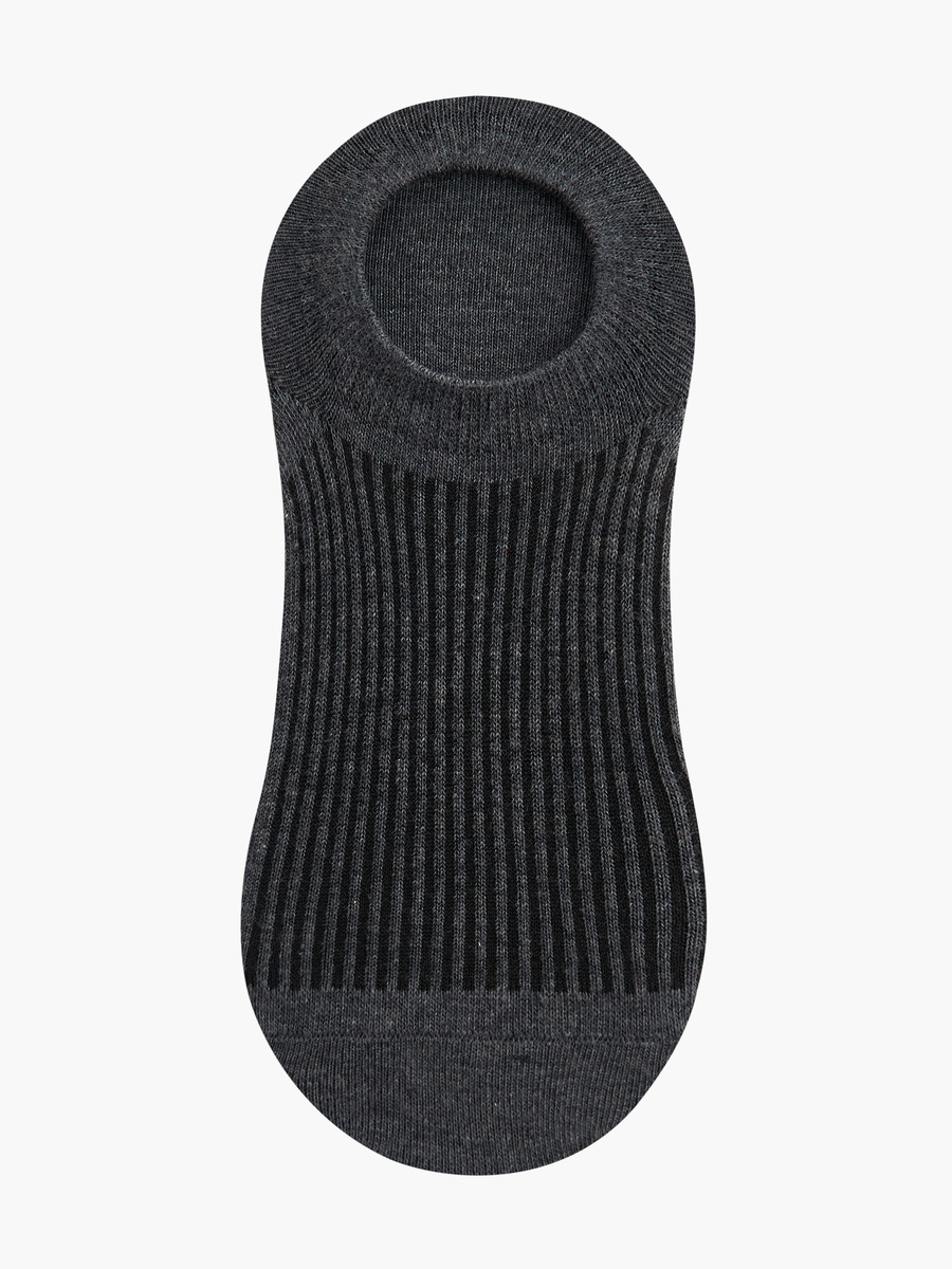 Logo Print Non-Terry No Show Socks - Set of 3