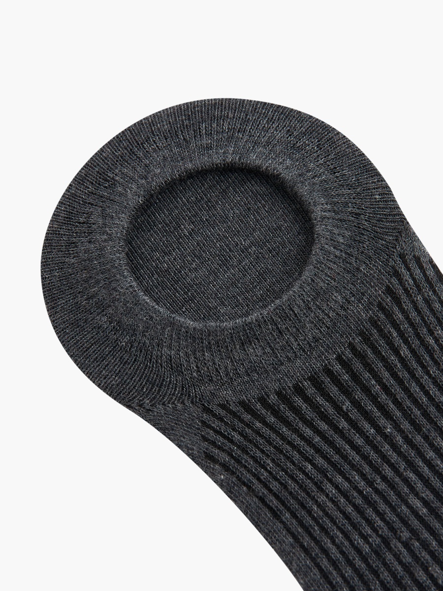 Logo Print Non-Terry No Show Socks - Set of 3
