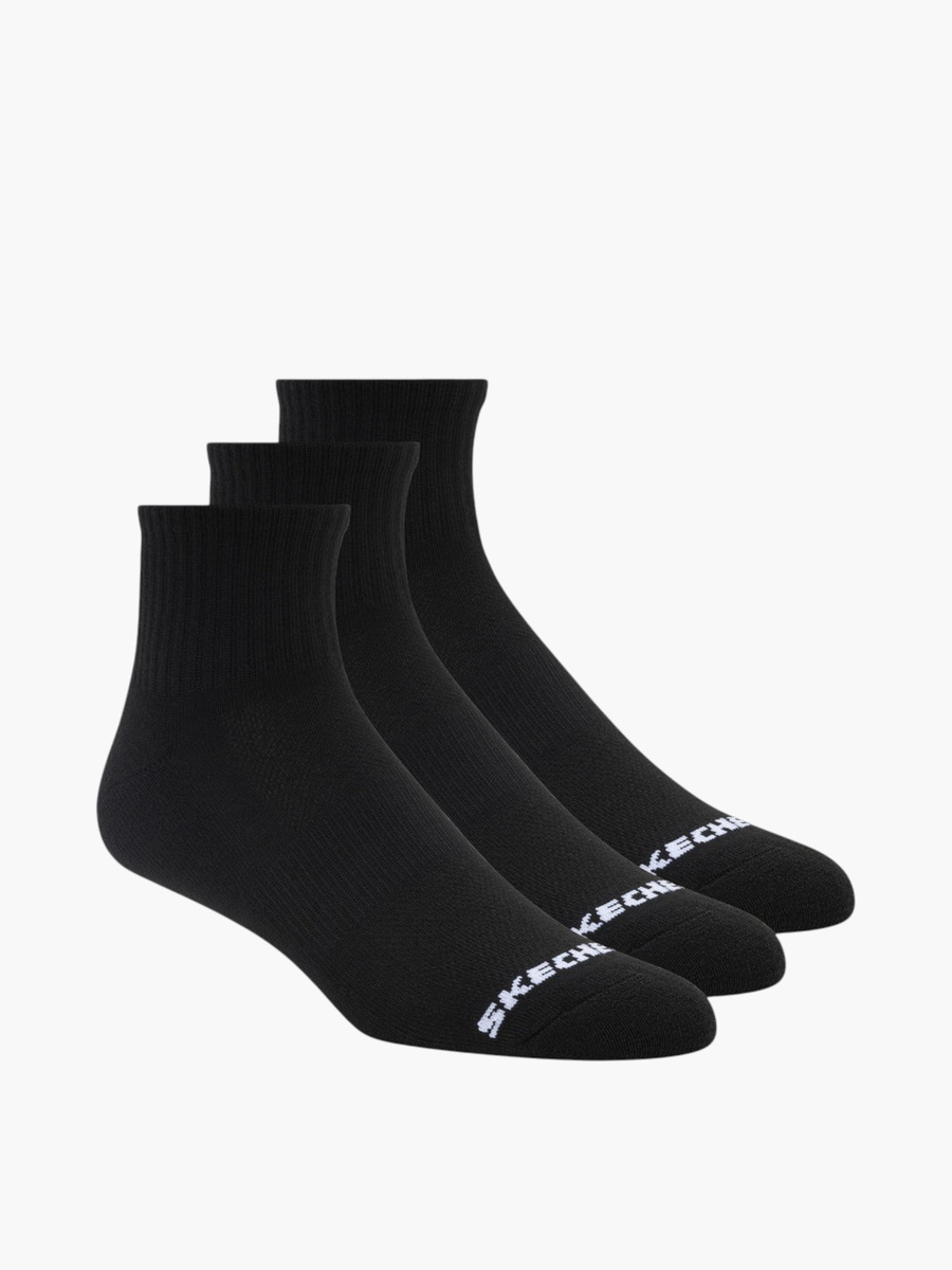 Logo Print Half-Terry Quarter Length Socks - Set of 3