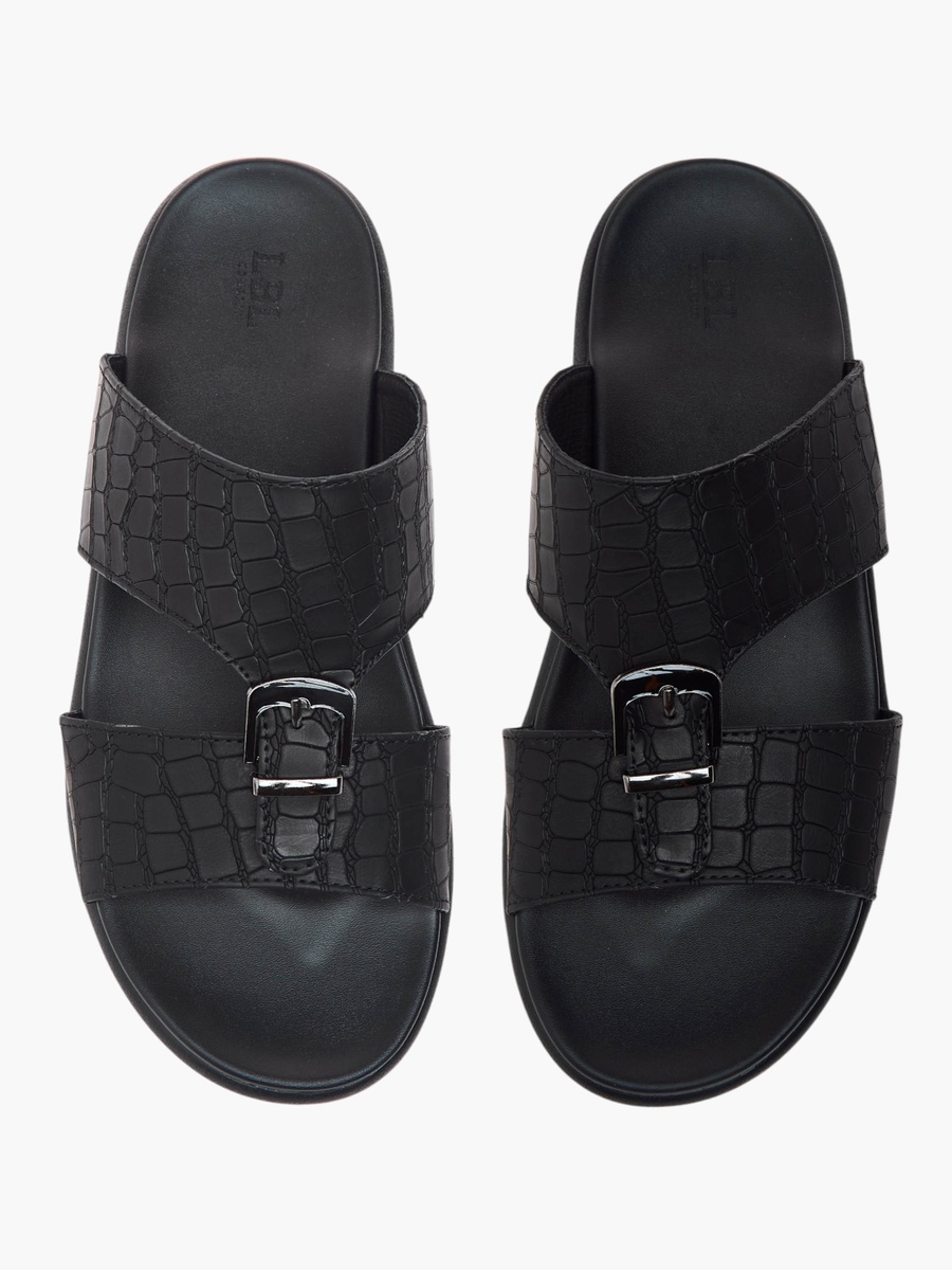Buckle Accent Slip-On Arabic Sandals
