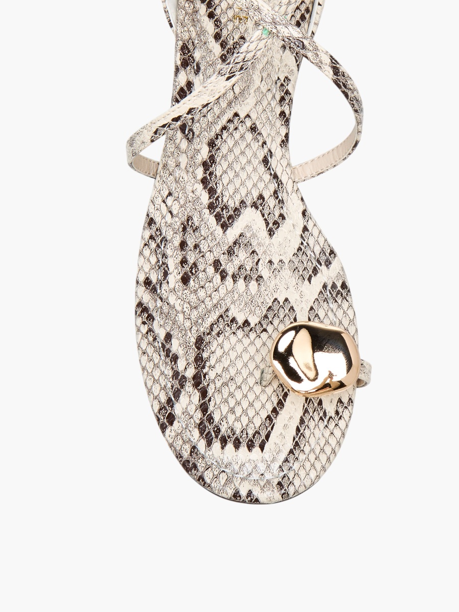 Women Printed Cross Strap Sandals with Buckle Closure