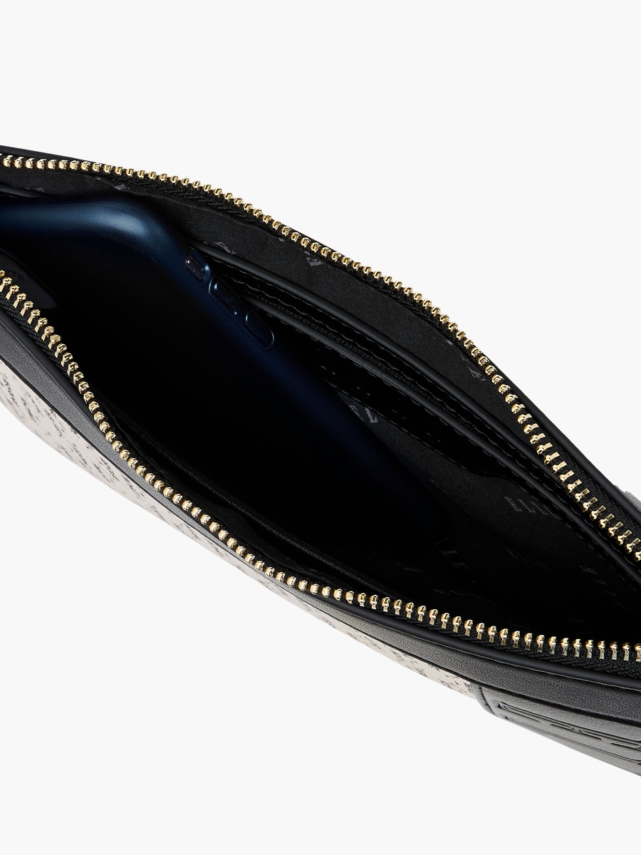 Monogram Print Clutch with Zip Closure