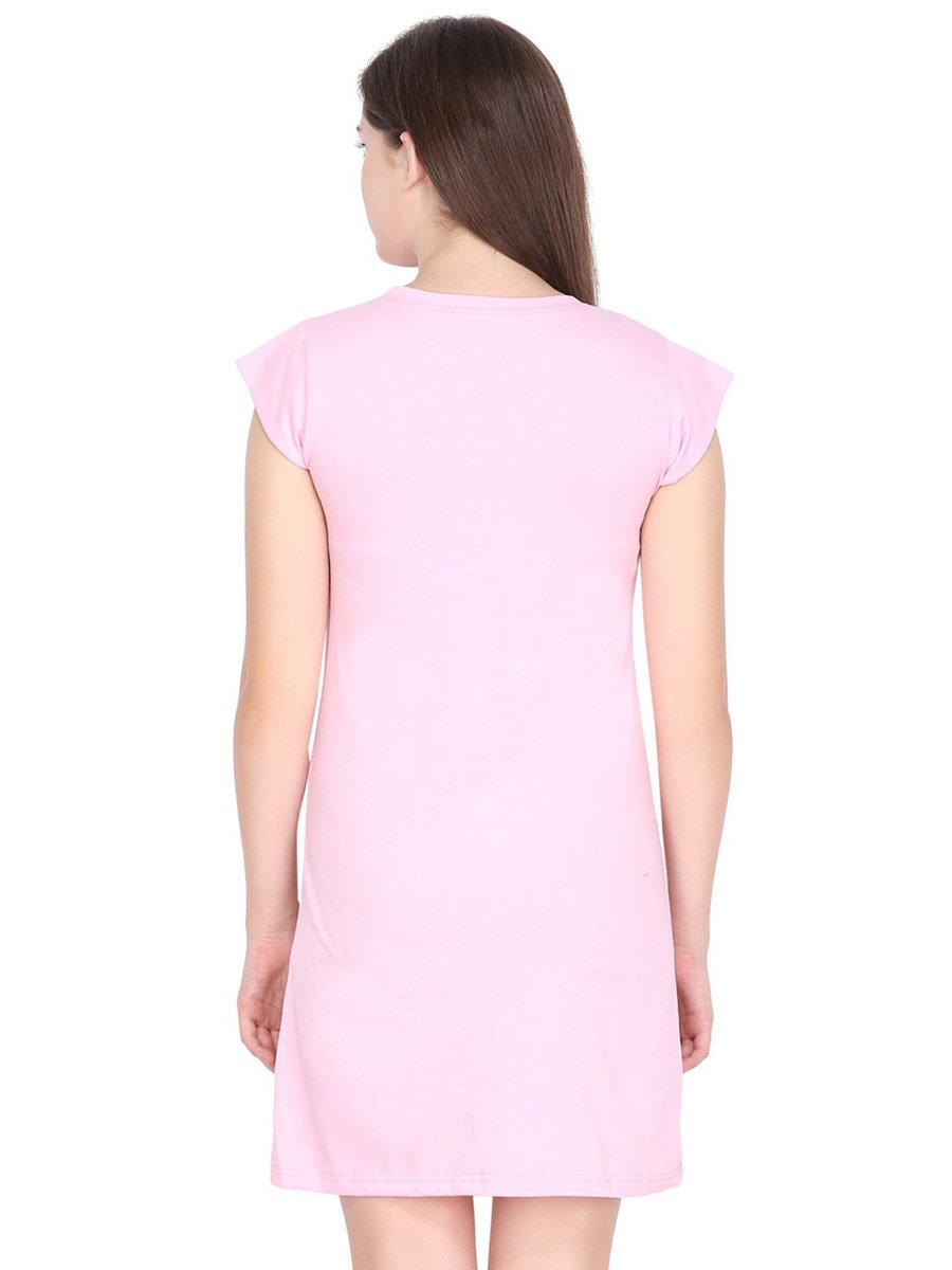 Women Pink Cotton Blend Sleepshirt