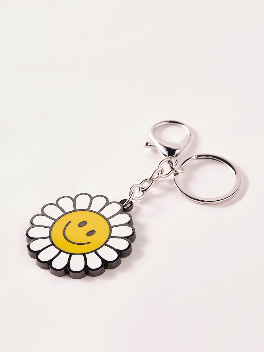 Flower Accent Keychain with Lobster Hook