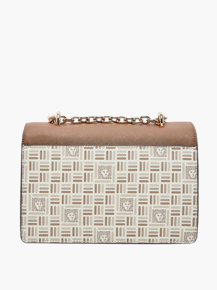 Printed Crossbody Bag with Magnetic Closure and Chain Strap