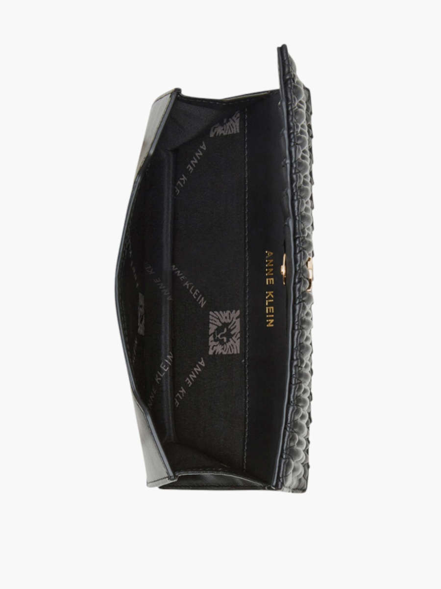 Textured Wallet with Flap Closure