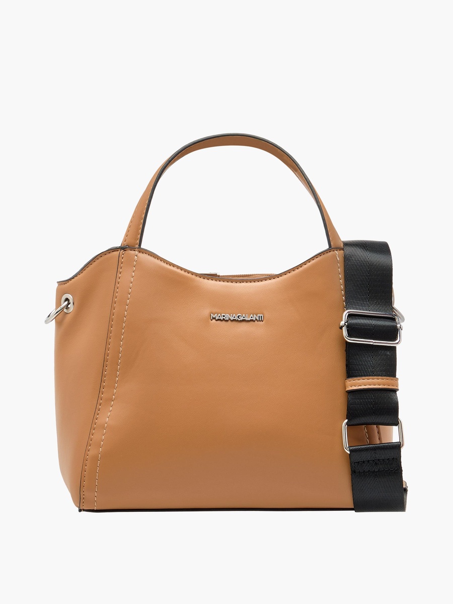 Solid Tote Bag with Double Handle and Adjustable Strap