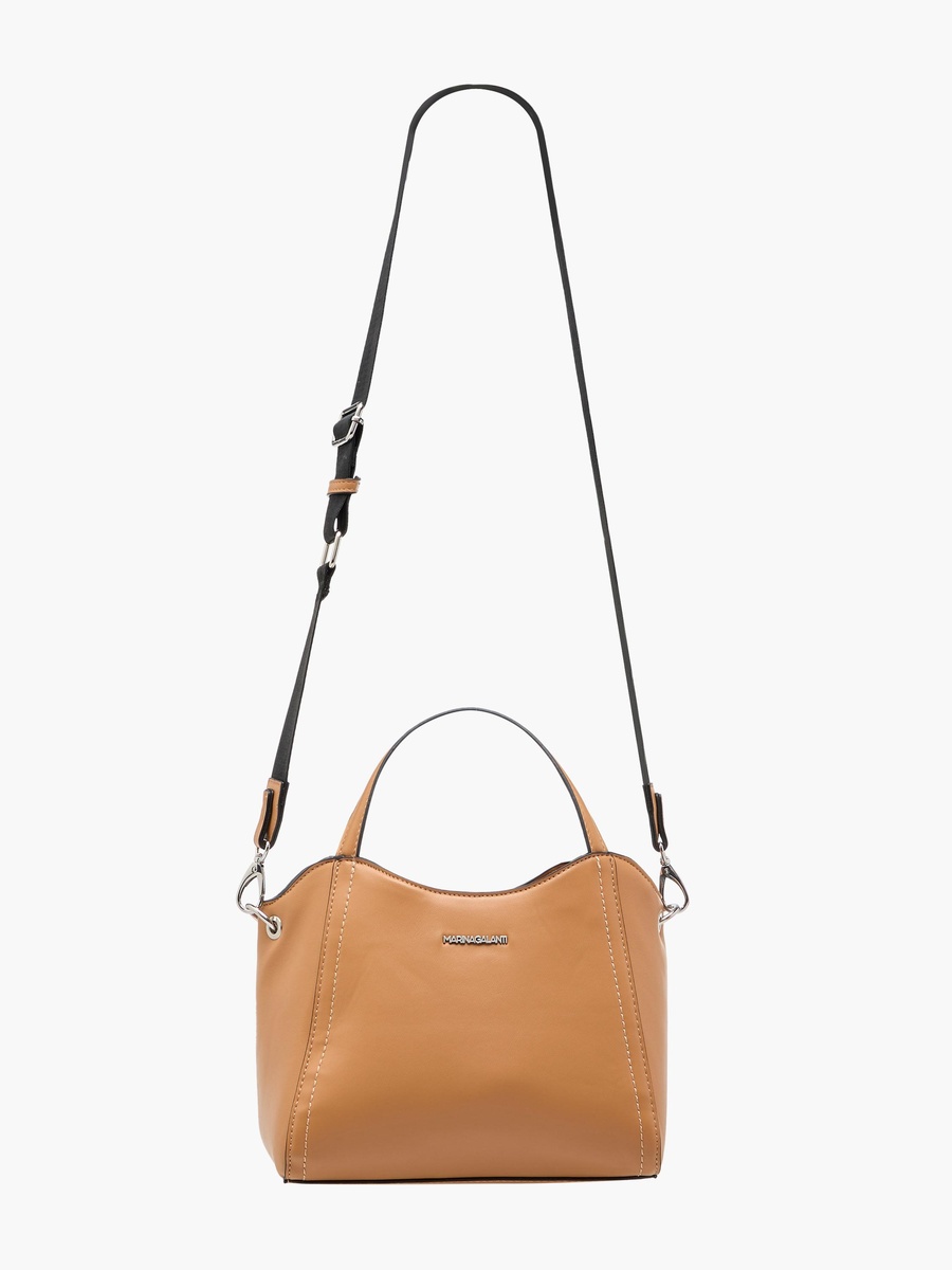 Solid Tote Bag with Double Handle and Adjustable Strap