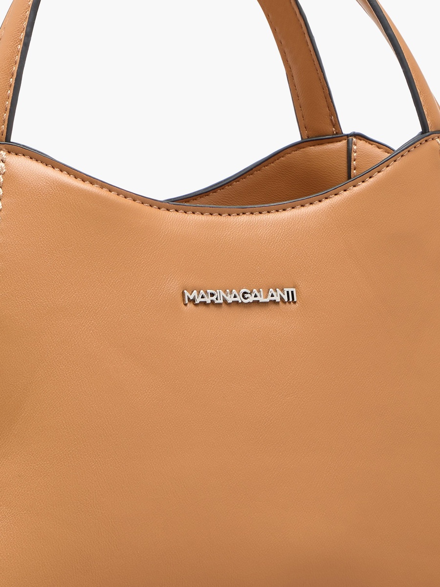 Solid Tote Bag with Double Handle and Adjustable Strap