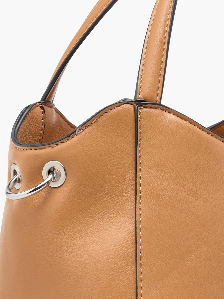 Solid Tote Bag with Double Handle and Adjustable Strap