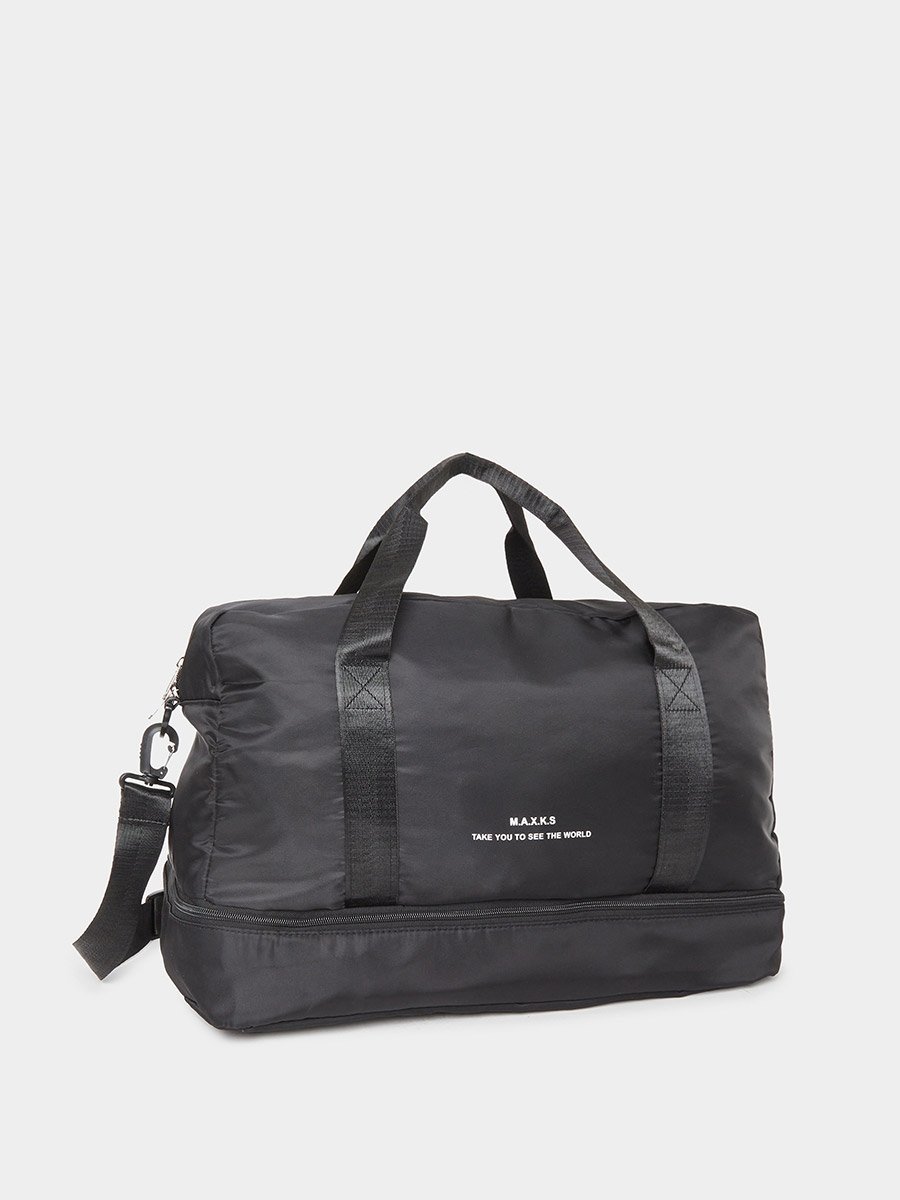 Black Front Zip Gym Bag