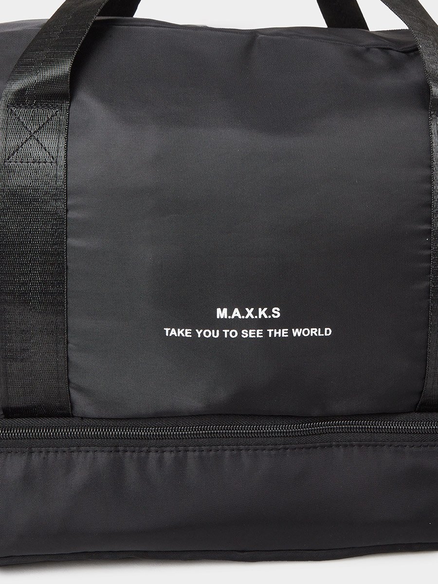 Black Front Zip Gym Bag