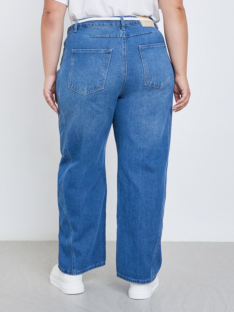 Plus Mid Rise Faded Jeans