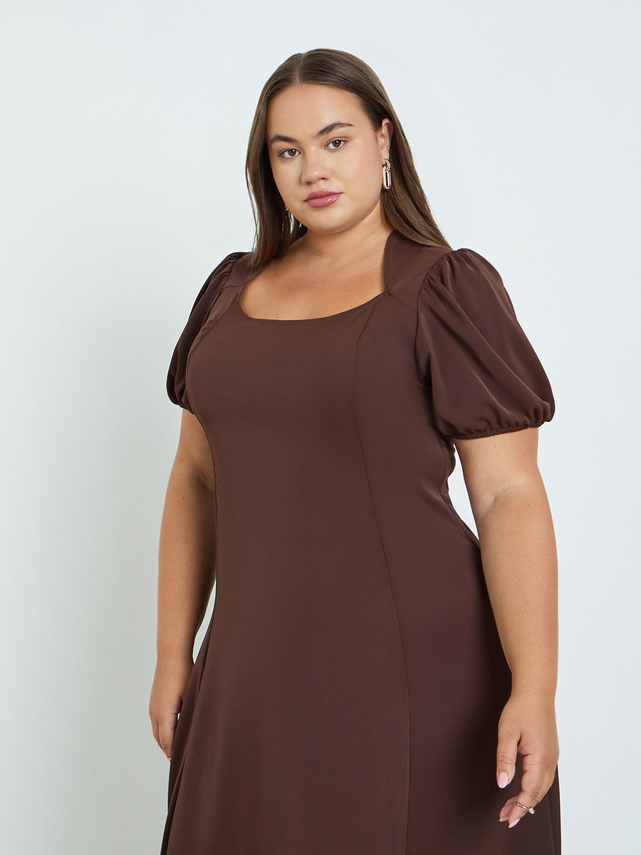 Plus Size Square Neck Maxi Dress