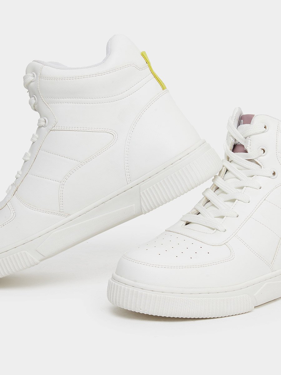 White High-Top Lace Up Sneakers