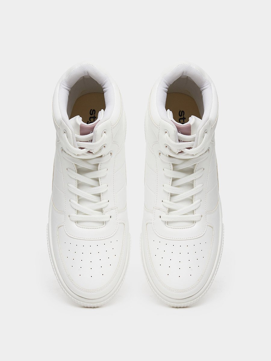 White High-Top Lace Up Sneakers