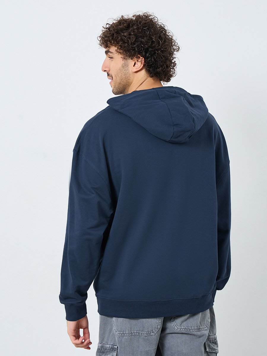 Oversized Terry Hoodie with Embroidery Detail
